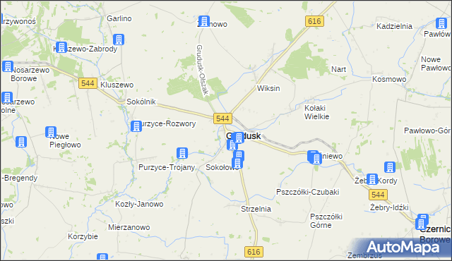 mapa Grudusk, Grudusk na mapie Targeo