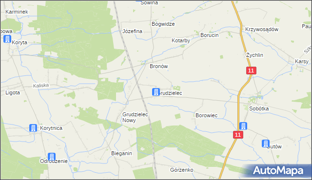 mapa Grudzielec, Grudzielec na mapie Targeo