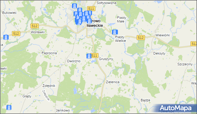 mapa Gruszyny, Gruszyny na mapie Targeo