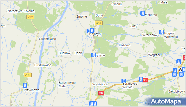 mapa Gryżyce gmina Wińsko, Gryżyce gmina Wińsko na mapie Targeo
