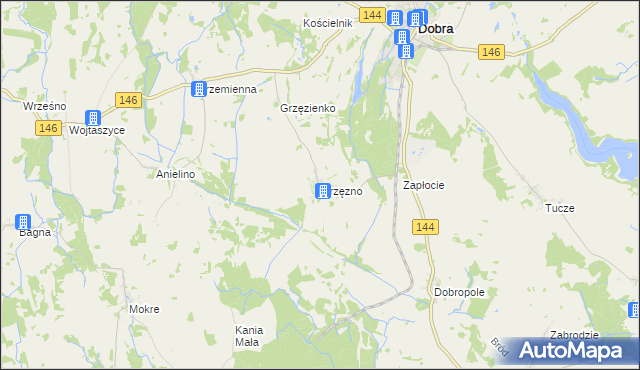 mapa Grzęzno, Grzęzno na mapie Targeo