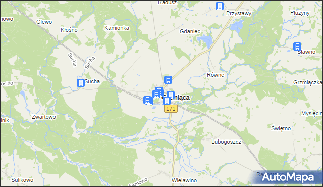 mapa Grzmiąca powiat szczecinecki, Grzmiąca powiat szczecinecki na mapie Targeo