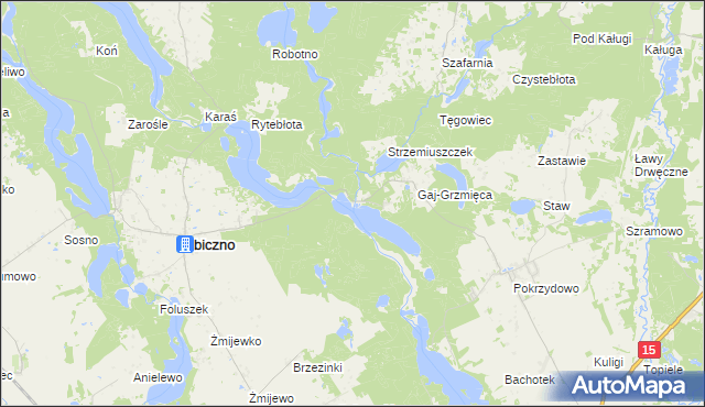 mapa Grzmięca, Grzmięca na mapie Targeo