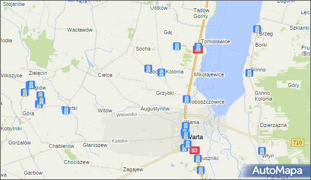 mapa Grzybki, Grzybki na mapie Targeo
