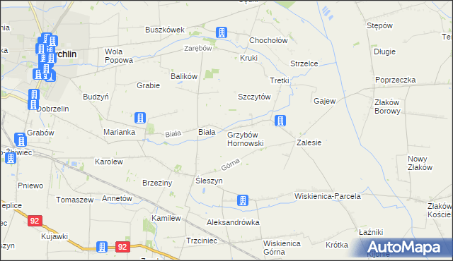 mapa Grzybów Hornowski, Grzybów Hornowski na mapie Targeo