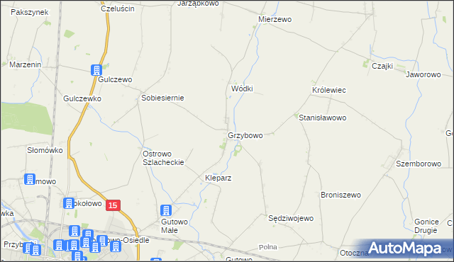 mapa Grzybowo gmina Września, Grzybowo gmina Września na mapie Targeo