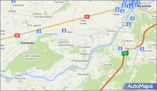 mapa Gulczewo gmina Wyszków, Gulczewo gmina Wyszków na mapie Targeo