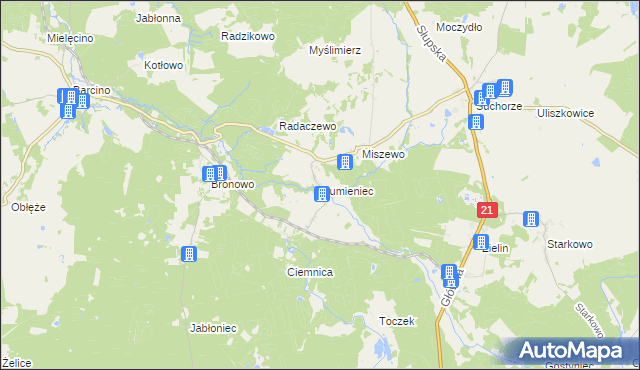 mapa Gumieniec, Gumieniec na mapie Targeo