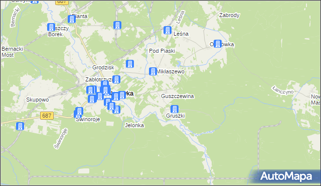 mapa Guszczewina, Guszczewina na mapie Targeo