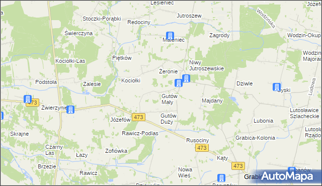 mapa Gutów Mały, Gutów Mały na mapie Targeo