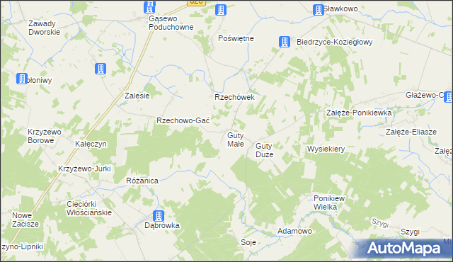 mapa Guty Małe, Guty Małe na mapie Targeo