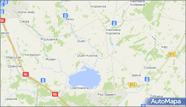 mapa Guzy gmina Knyszyn, Guzy gmina Knyszyn na mapie Targeo