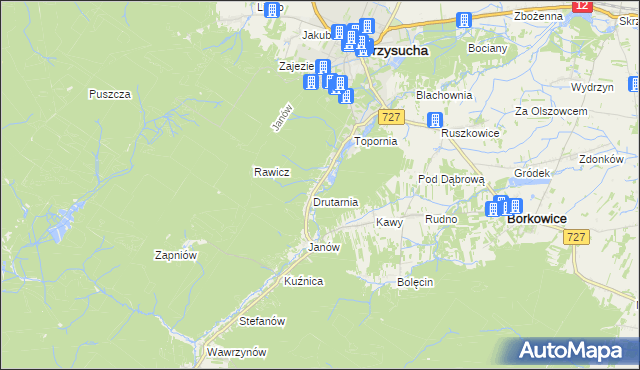 mapa Gwarek, Gwarek na mapie Targeo