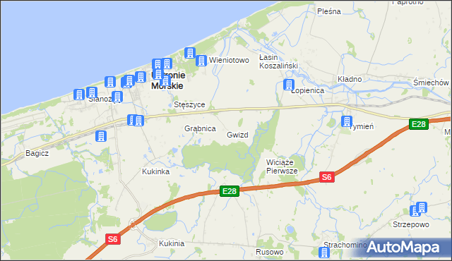 mapa Gwizd, Gwizd na mapie Targeo