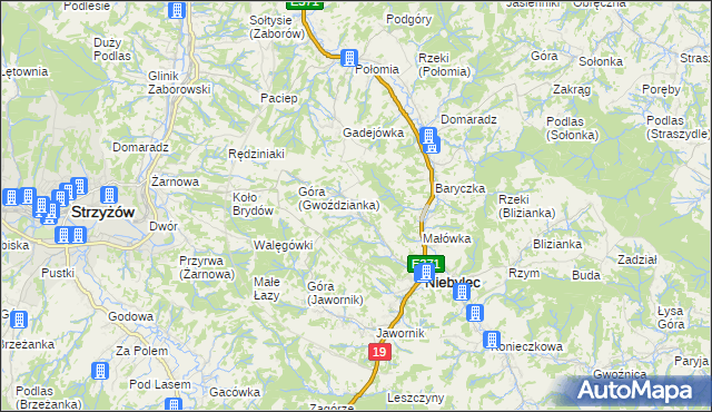 mapa Gwoździanka, Gwoździanka na mapie Targeo