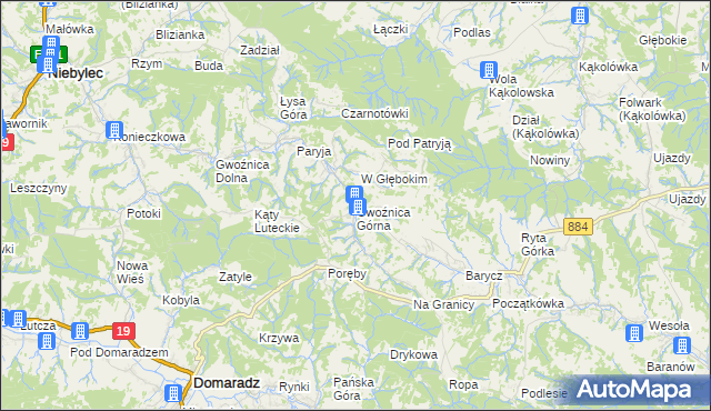 mapa Gwoźnica Górna, Gwoźnica Górna na mapie Targeo