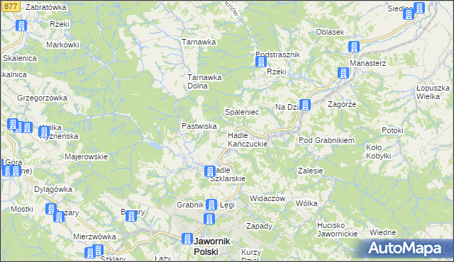 mapa Hadle Kańczuckie, Hadle Kańczuckie na mapie Targeo