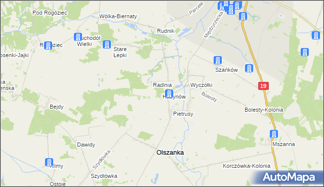 mapa Hadynów, Hadynów na mapie Targeo