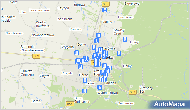 mapa Hajnówka, Hajnówka na mapie Targeo