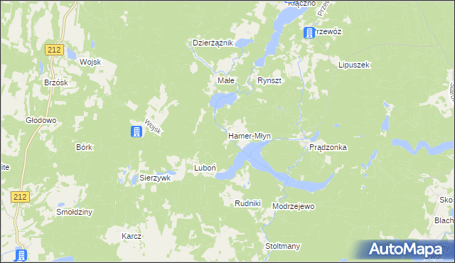 mapa Hamer-Młyn, Hamer-Młyn na mapie Targeo