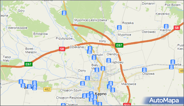 mapa Hanulin, Hanulin na mapie Targeo