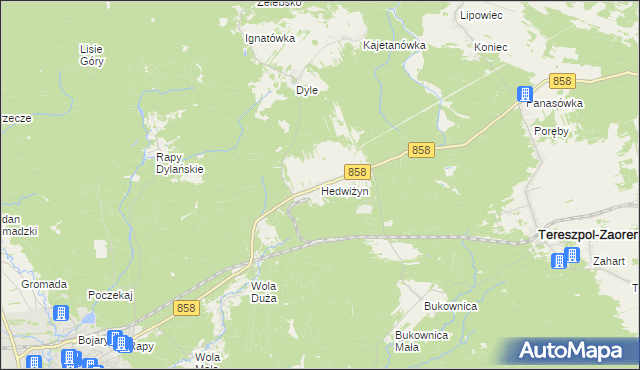 mapa Hedwiżyn, Hedwiżyn na mapie Targeo