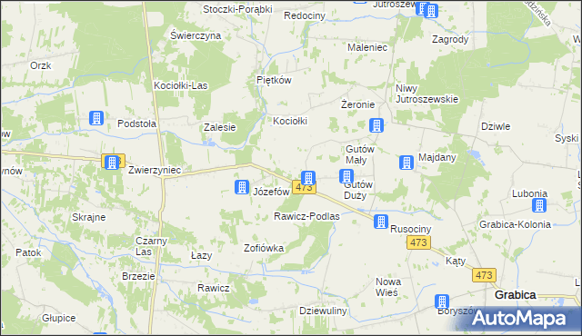 mapa Helenów gmina Drużbice, Helenów gmina Drużbice na mapie Targeo