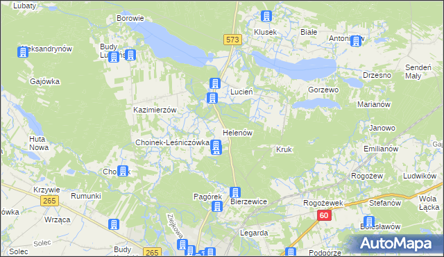 mapa Helenów gmina Gostynin, Helenów gmina Gostynin na mapie Targeo