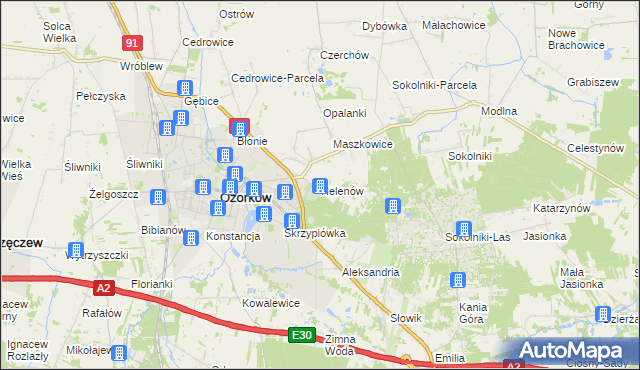 mapa Helenów gmina Ozorków, Helenów gmina Ozorków na mapie Targeo