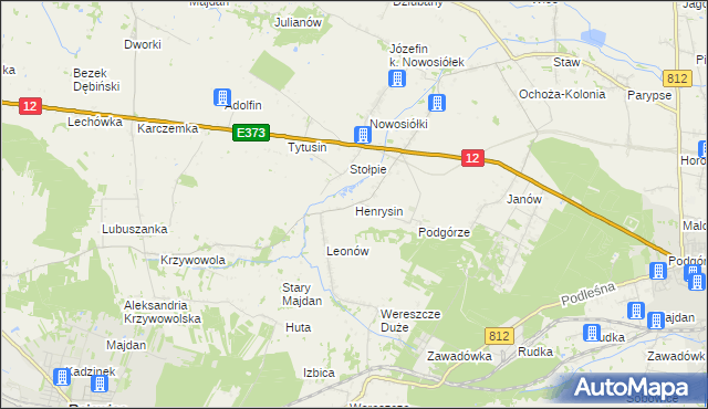 mapa Henrysin gmina Chełm, Henrysin gmina Chełm na mapie Targeo