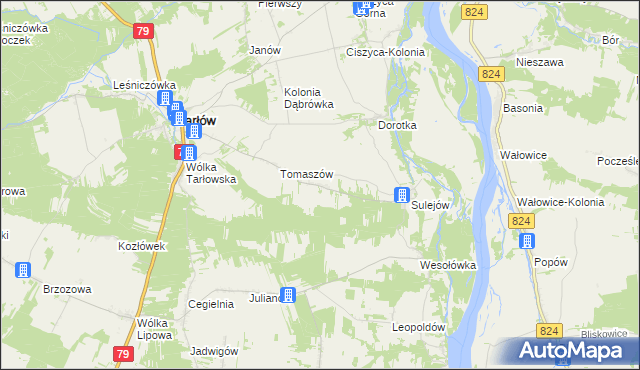 mapa Hermanów gmina Tarłów, Hermanów gmina Tarłów na mapie Targeo