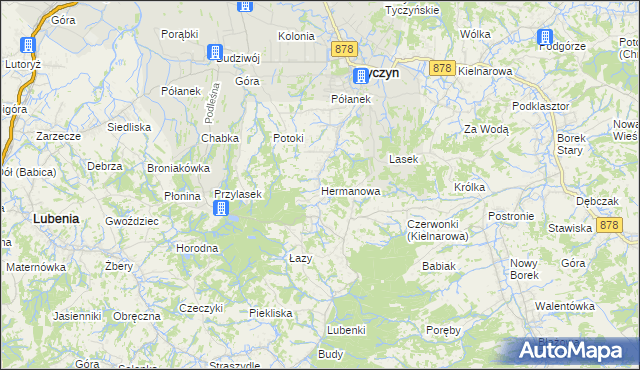 mapa Hermanowa, Hermanowa na mapie Targeo