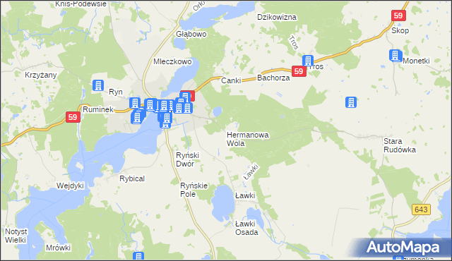 mapa Hermanowa Wola, Hermanowa Wola na mapie Targeo