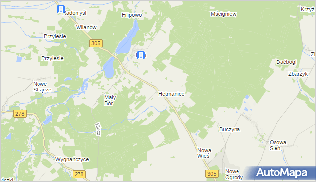 mapa Hetmanice, Hetmanice na mapie Targeo