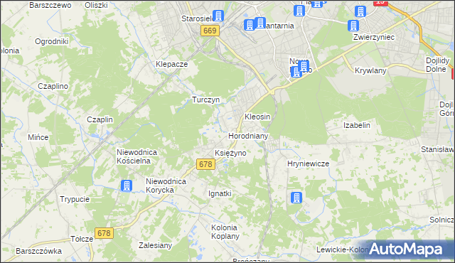 mapa Horodniany, Horodniany na mapie Targeo