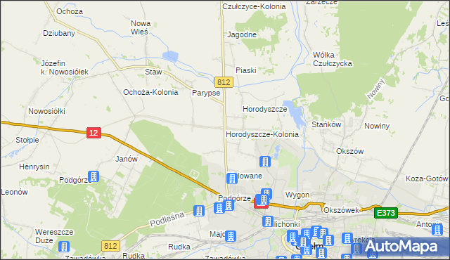 mapa Horodyszcze-Kolonia, Horodyszcze-Kolonia na mapie Targeo