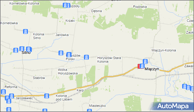 mapa Horyszów-Stara Kolonia, Horyszów-Stara Kolonia na mapie Targeo