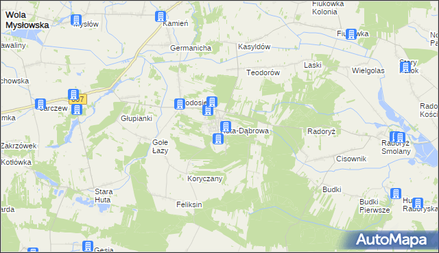 mapa Huta-Dąbrowa, Huta-Dąbrowa na mapie Targeo