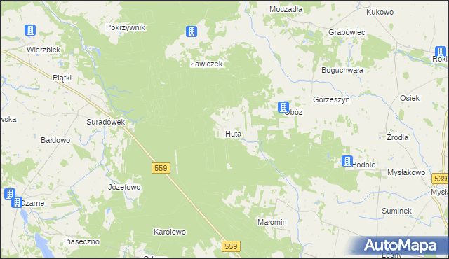 mapa Huta gmina Skępe, Huta gmina Skępe na mapie Targeo