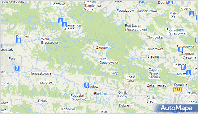 mapa Huta Gogołowska, Huta Gogołowska na mapie Targeo