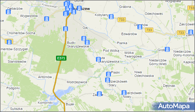 mapa Huta Skaryszewska, Huta Skaryszewska na mapie Targeo