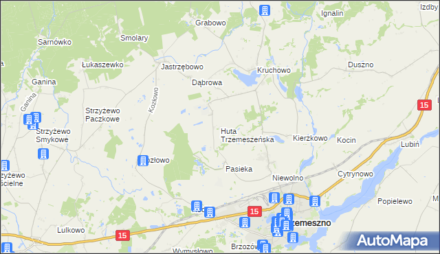 mapa Huta Trzemeszeńska, Huta Trzemeszeńska na mapie Targeo