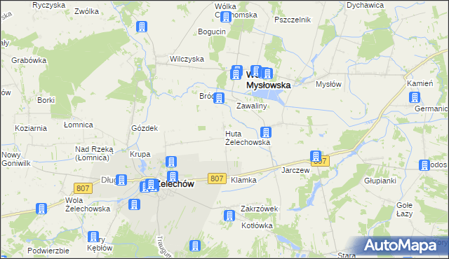 mapa Huta Żelechowska, Huta Żelechowska na mapie Targeo