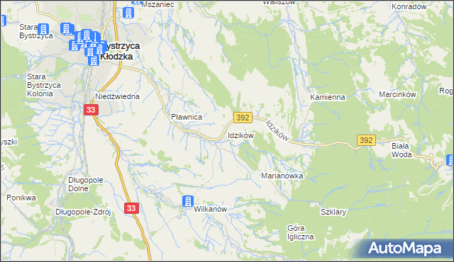 mapa Idzików, Idzików na mapie Targeo