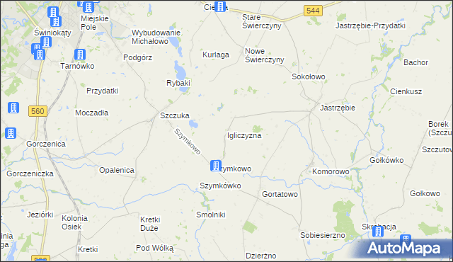 mapa Igliczyzna, Igliczyzna na mapie Targeo