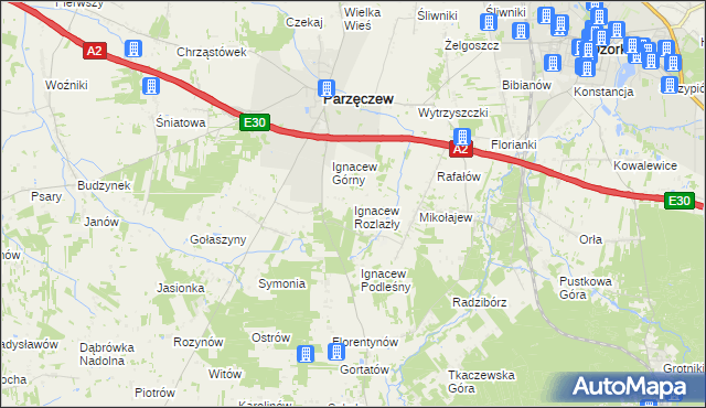 mapa Ignacew Rozlazły, Ignacew Rozlazły na mapie Targeo