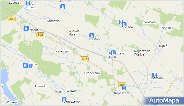 mapa Ignacewo gmina Kościan, Ignacewo gmina Kościan na mapie Targeo