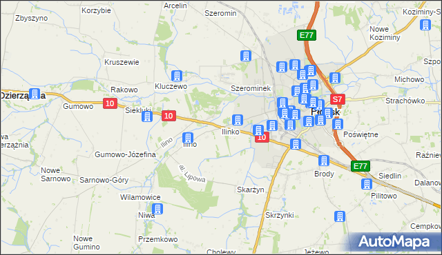 mapa Ilinko, Ilinko na mapie Targeo