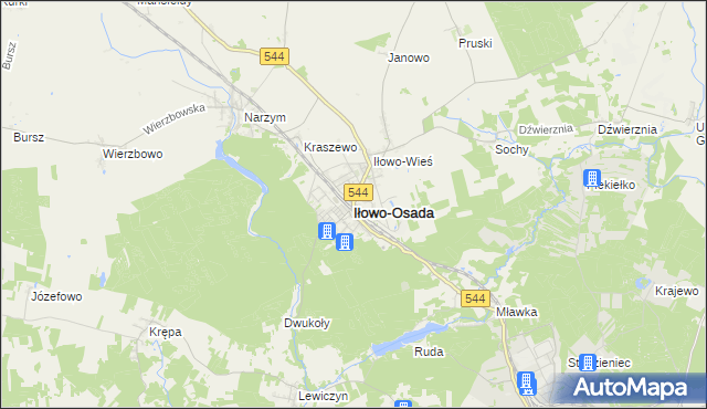 mapa Iłowo-Osada, Iłowo-Osada na mapie Targeo