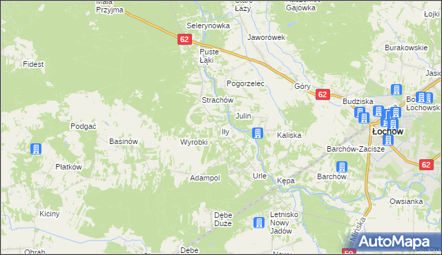 mapa Iły gmina Jadów, Iły gmina Jadów na mapie Targeo